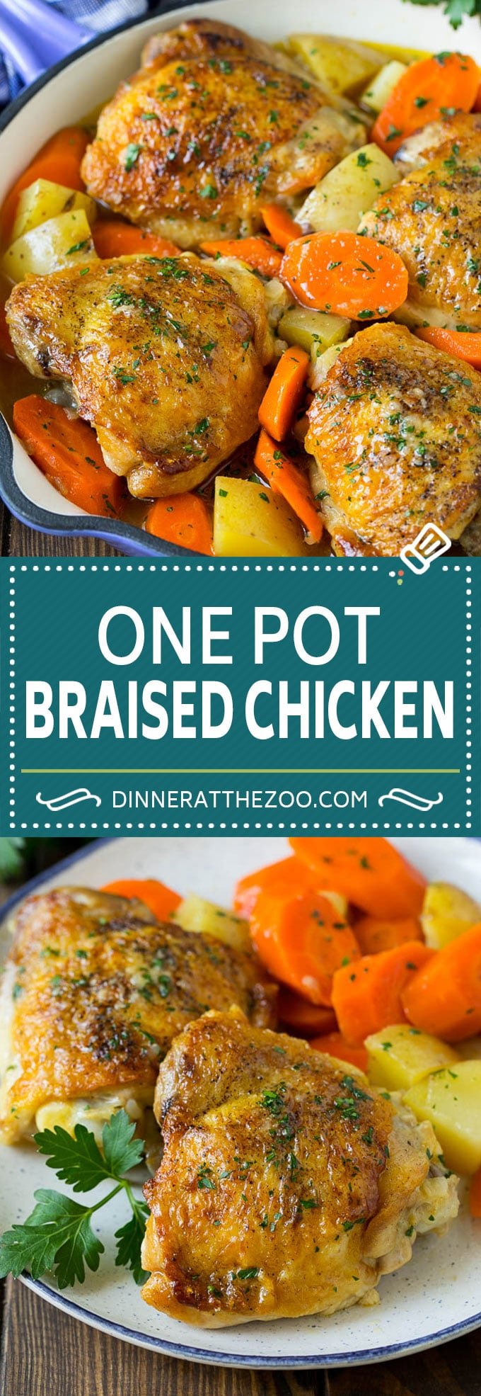 Braised Chicken with Carrots and Potatoes Recipe | One Pot Meal | Chicken with Potatoes #chicken #chickenthighs #onepot #potatoes #carrots #dinner #sadud