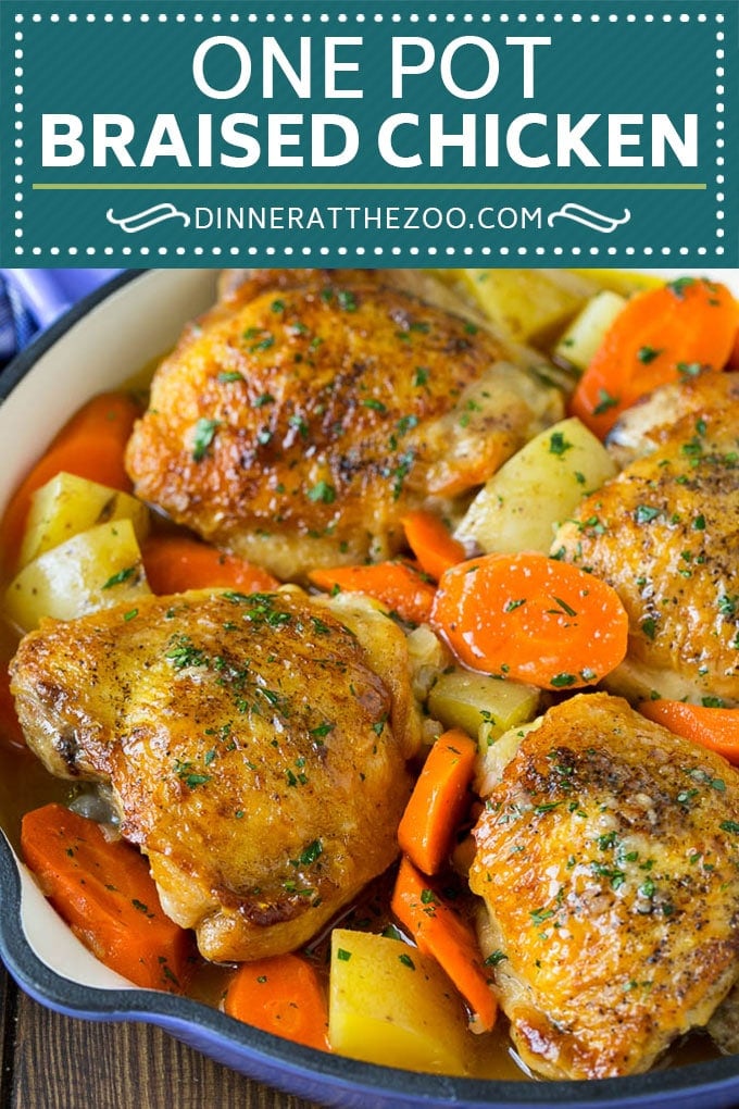 Braised Chicken with Carrots and Potatoes Recipe | One Pot Meal | Chicken with Potatoes #chicken #chickenthighs #onepot #potatoes #carrots #dinner #sadud