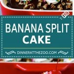 Banana Split Cake Recipe | No Bake Cake | Banana Split Dessert #banana #chocolate #nobake #cake #cheesecake #sadud