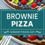 Brownie Pizza Recipe | Fruit Pizza | Dessert Pizza #brownie #pizza #chocolate #fruit #dessert #sadud