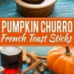 Light and fluffy pumpkin french toast sticks coated in cinnamon sugar. They're super fun to eat and they taste like a churro!