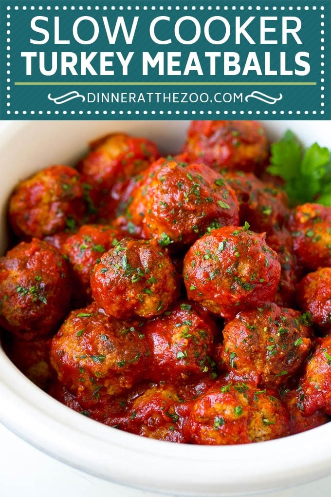 Slow Cooker Turkey Meatballs | Spaghetti and Meatballs #crockpot #slowcooker #turkey #meatballs #dinner #sadud