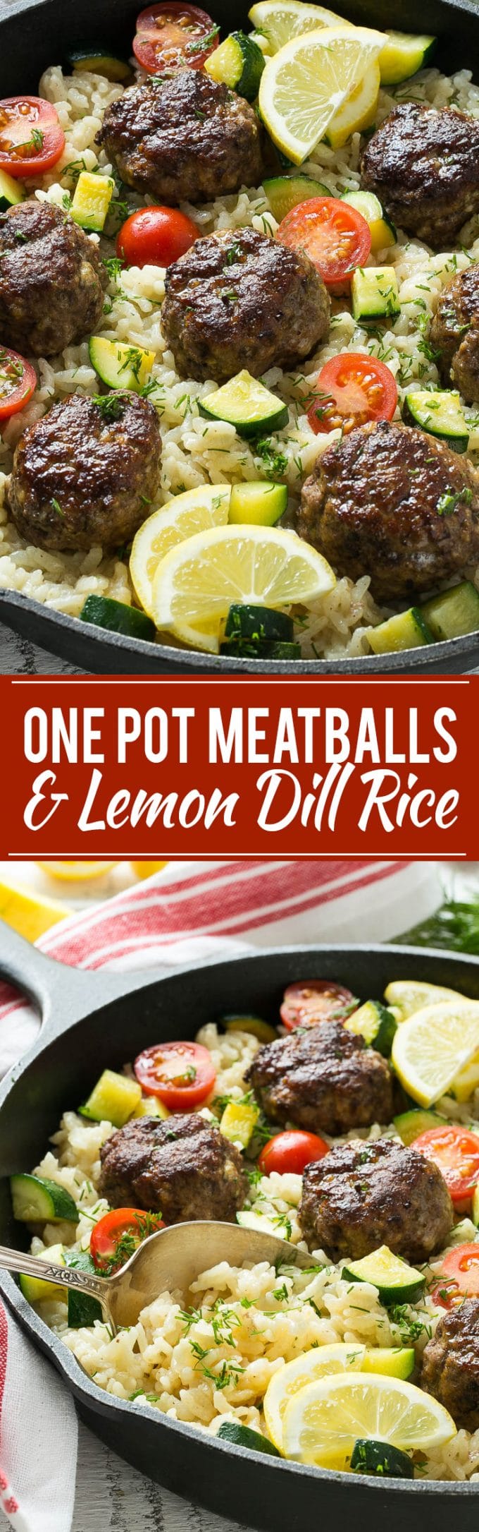 One Pot Greek Meatballs with Lemon Dill Rice Recipe | Greek Meatballs | Lemon Dill Rice #greek #meatballs #beef #rice #onepot #dinner #sadud