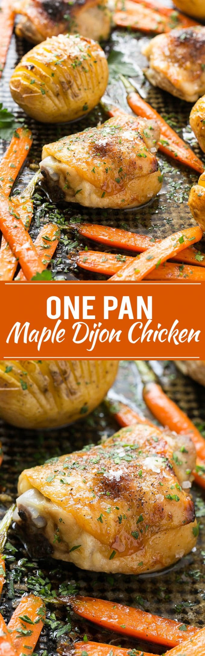 Maple Dijon Chicken with Hasselback Potatoes and Carrots Recipe | Maple Dijon Chicken | Hasselback Potatoes #chicken #maple #potatoes #fall #dinner #onepot #sadud