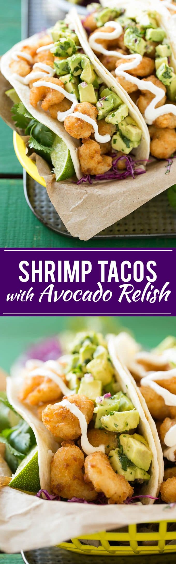 Fried Shrimp Tacos with Avocado Relish | Shrimp Tacos #shrimp #tacos #dinner #avocado #sadud