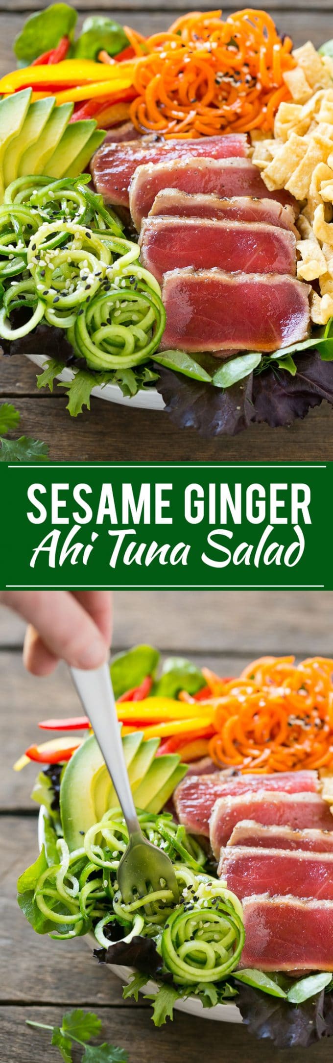 Ahi Tuna Salad with Sesame Ginger Dressing Recipe | Tuna Salad | Seafood Salad #ahi #tuna #salad #dinner #lunch #sadud