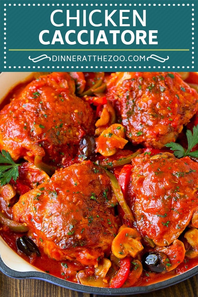 Chicken Cacciatore Recipe | Italian Chicken #chicken #peppers #mushrooms #olives #dinner #sadud