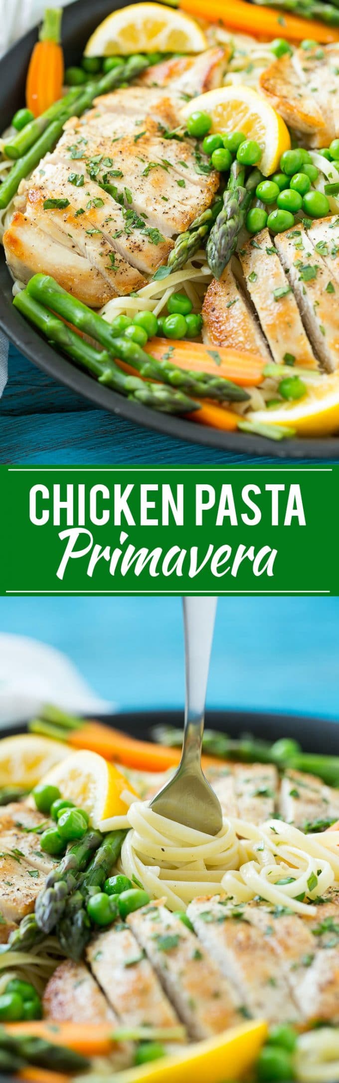 Chicken Primavera Recipe | Chicken Pasta | Vegetable Pasta #chicken #pasta #asparagus #carrots #peas #spring #dinner #sadud