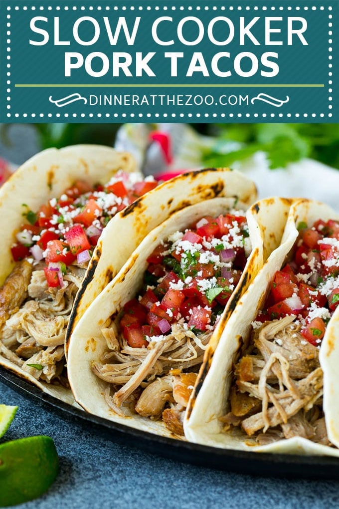 Pork Tacos Recipe | Slow Cooker Tacos #tacos #pork #slowcooker #crockpot #salsa #dinner #sadud