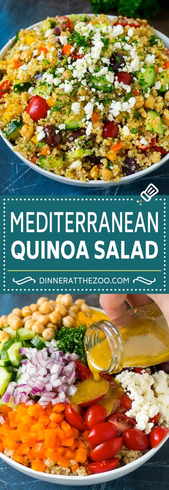Mediterranean Quinoa Salad Recipe | Healthy Quinoa Salad | Chopped Salad #quinoa #healthy #cleaneating #lunch #dinner #sadud