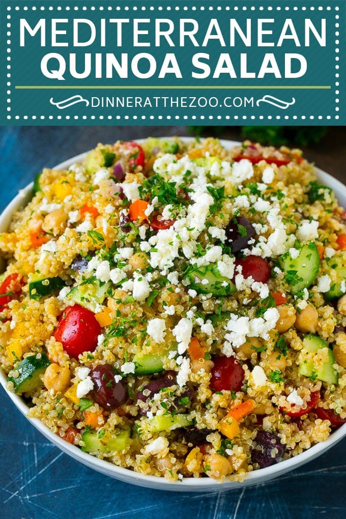 Mediterranean Quinoa Salad Recipe | Healthy Quinoa Salad | Chopped Salad #quinoa #healthy #cleaneating #lunch #dinner #sadud