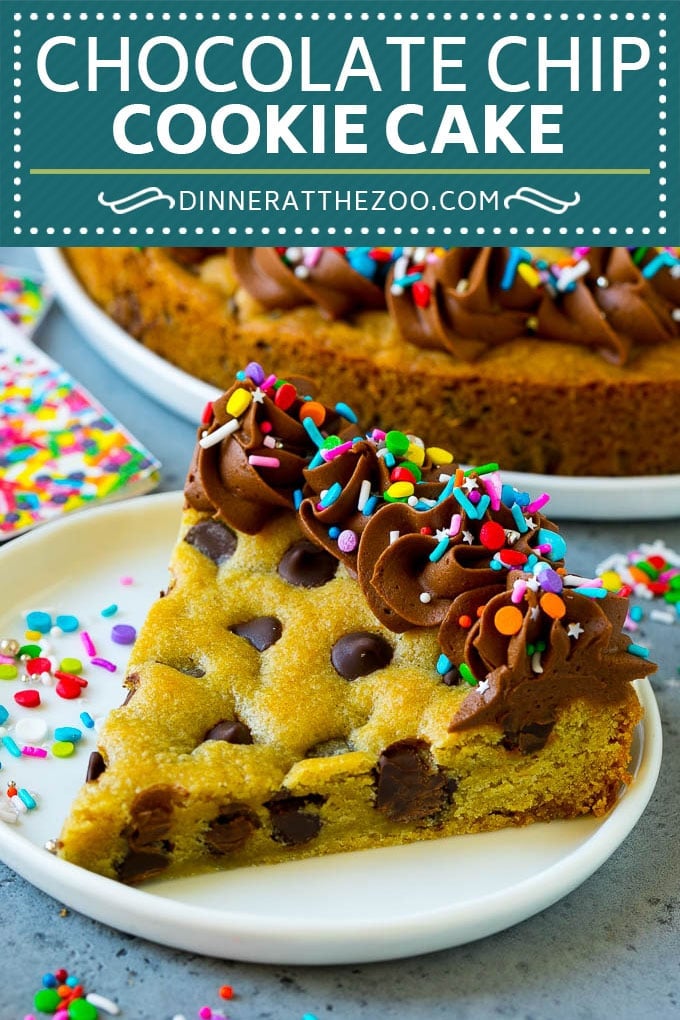 Cookie Cake Recipe | Chocolate Chip Cookie Cake #cookies #cake #chocolate #dessert #sadud #sprinkles