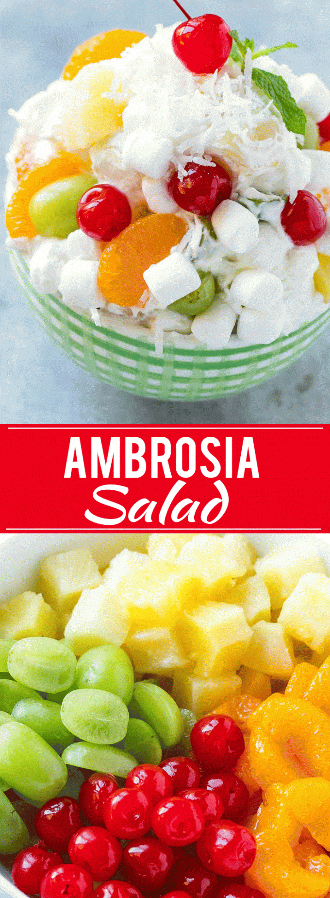 Ambrosia Salad Recipe | Fruit Salad | Potluck Dish #fruit #fruitsalad #coconut #marshmallows #dessert #sadud