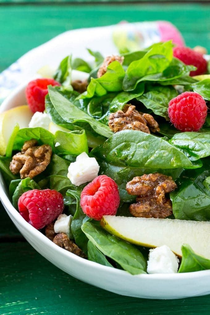 Candied Walnuts Recipe | Candied Nuts | Glazed Walnuts | Cinnamon Sugar Walnuts #walnuts #dessert #snack #sadud Spinach salad with fruit, feta cheese and candied walnuts.