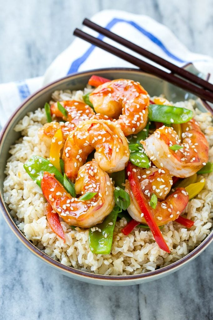 Teriyaki Shrimp Stir Fry Recipe | Shrimp Stir Fry | Healthy Stir Fry #shrimp #teriyaki #vegetables #stirfry #dinner #sadud Shrimp stir fry with veggies served over brown rice.