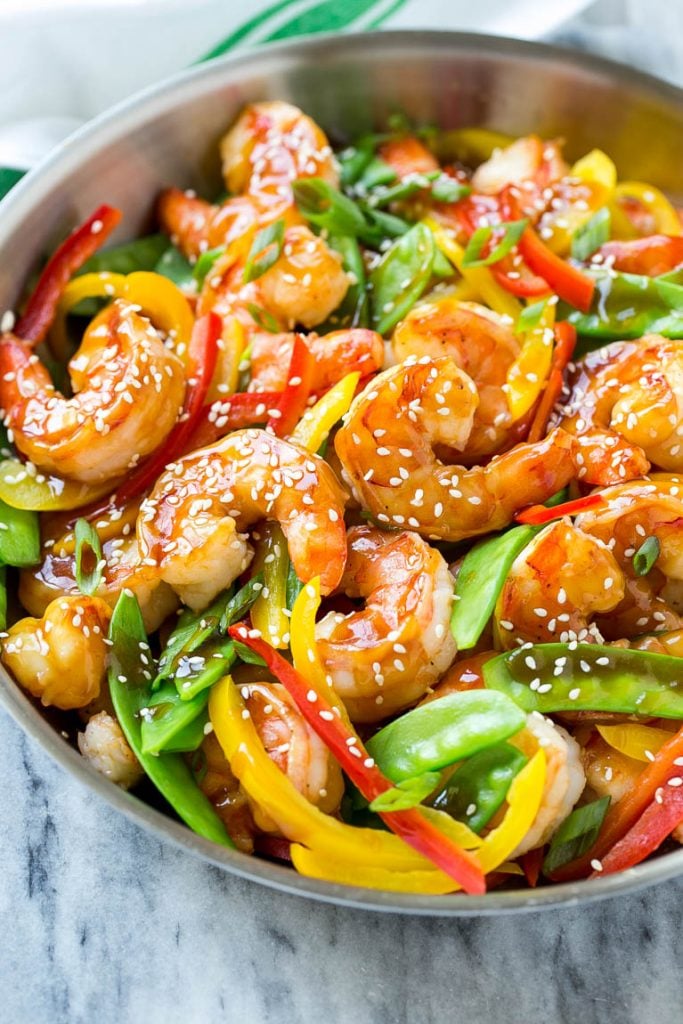 Teriyaki Shrimp Stir Fry Recipe | Shrimp Stir Fry | Healthy Stir Fry #shrimp #teriyaki #vegetables #stirfry #dinner #sadud Teriyaki shrimp stir fry with shrimp, snow peas and peppers in a homemade sauce.