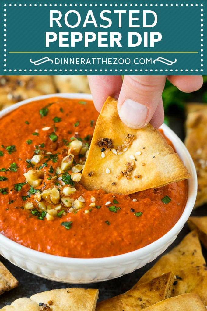 Roasted Red Pepper Dip | Muhammara Dip | Middle Eastern Dip #bellpeppers #walnuts #dip #appetizer #sadud