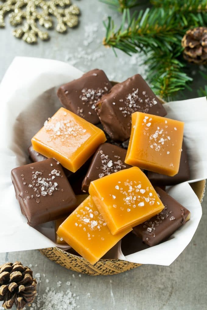 Microwave Caramels with Sea Salt Recipe | Homemade Caramels | Sea Salt Caramel | Homemade Candy #candy #caramels #caramel #microwavecaramels #homemade #dessert #sadud Microwave caramels dipped in chocolate and finished with a sprinkle of sea salt.