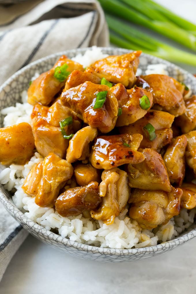 Bourbon Chicken | Sauteed Chicken | Chicken Stir Fry | Easy Chicken Recipe #chicken #dinner #sadud Sweet and savory chicken served over a bowl of rice.