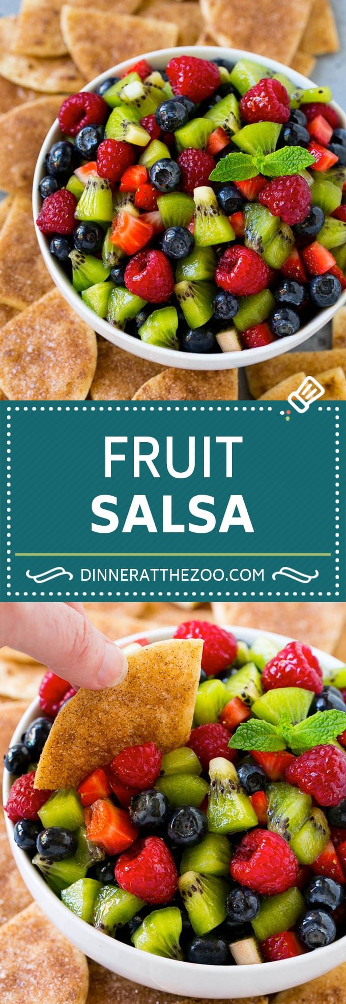 Fruit Salsa Recipe | Dessert Salsa | Cinnamon Sugar Chips | Fruit Recipe #fruit #kiwi #blueberry #strawberry #dip #salsa #sadud #dessert #snack