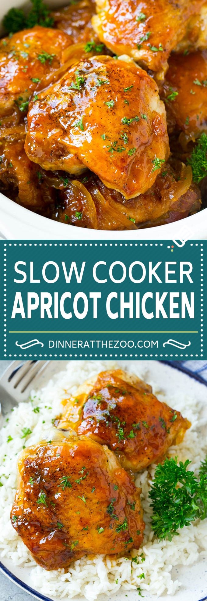 Slow Cooker Apricot Chicken #chicken #apricot #slowcooker #crockpot #dinner #sadud