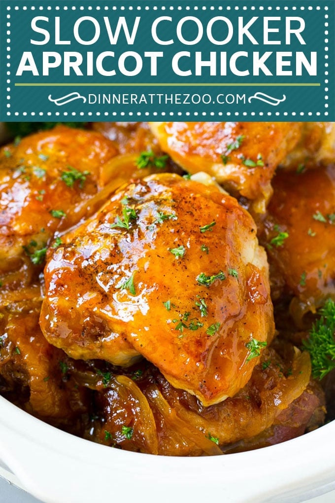 Slow Cooker Apricot Chicken #chicken #apricot #slowcooker #crockpot #dinner #sadud