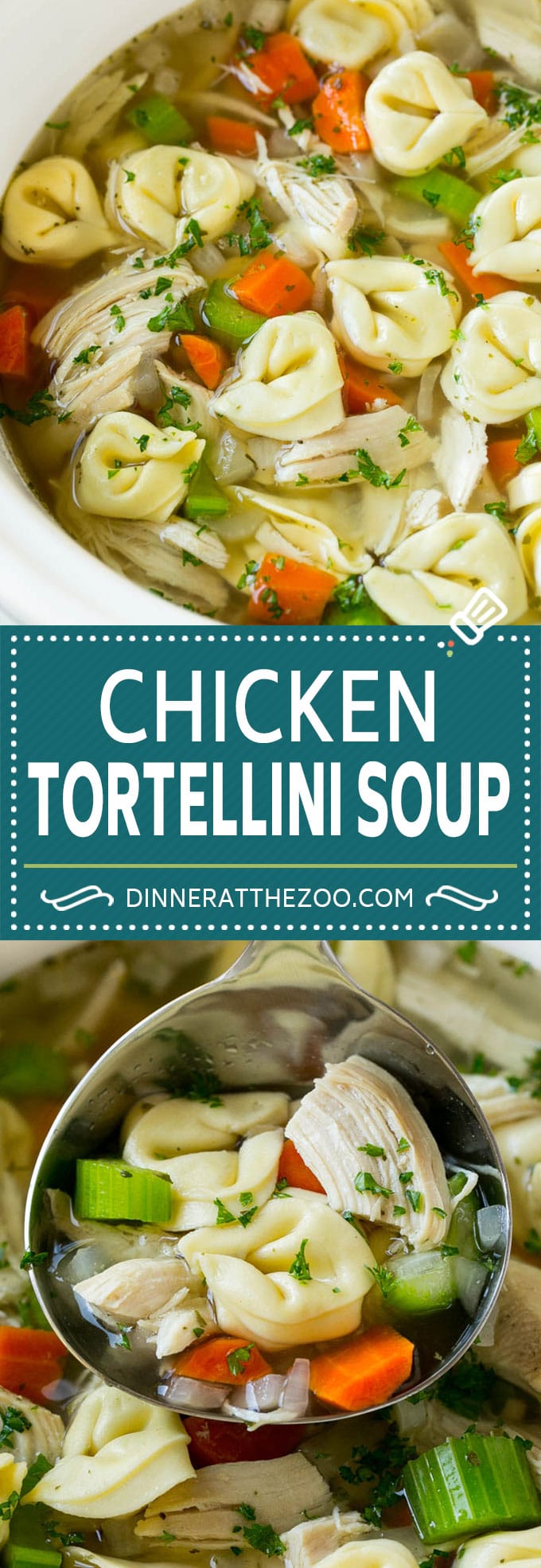 Chicken Tortellini Soup #soup #chicken #pasta #tortellini #slowcooker #crockpot #dinner #sadud