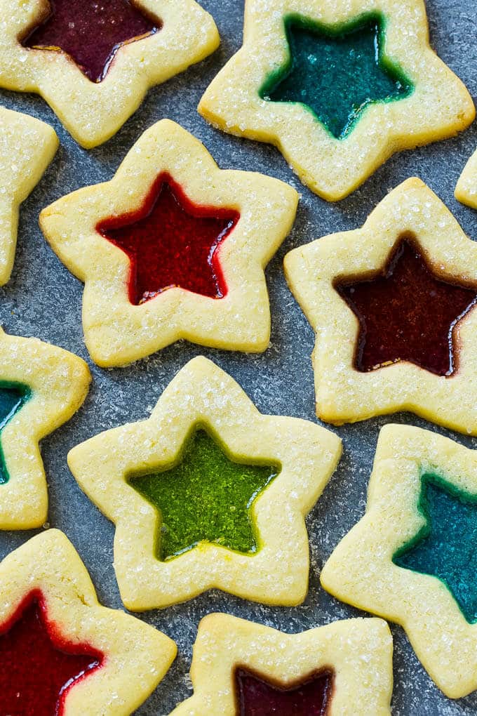 Stained Glass Cookies | Stained Glass Window Cookies | Christmas Cookies | Sugar Cookies | Holiday Cookies #cookies #stainedglasscookies #sugarcookies #christmascookies #christmas #holiday #dessert #sadud Stained glass window cookies in various colors.