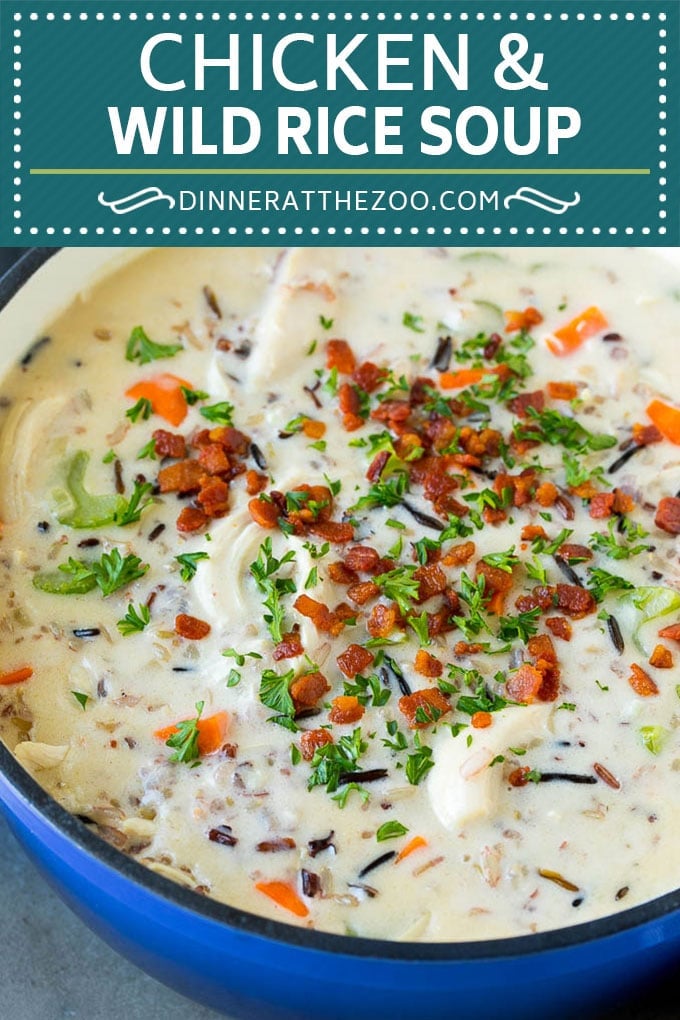 Chicken and Wild Rice Soup Recipe | Creamy Chicken Soup #chicken #rice #soup #bacon #dinner #sadud