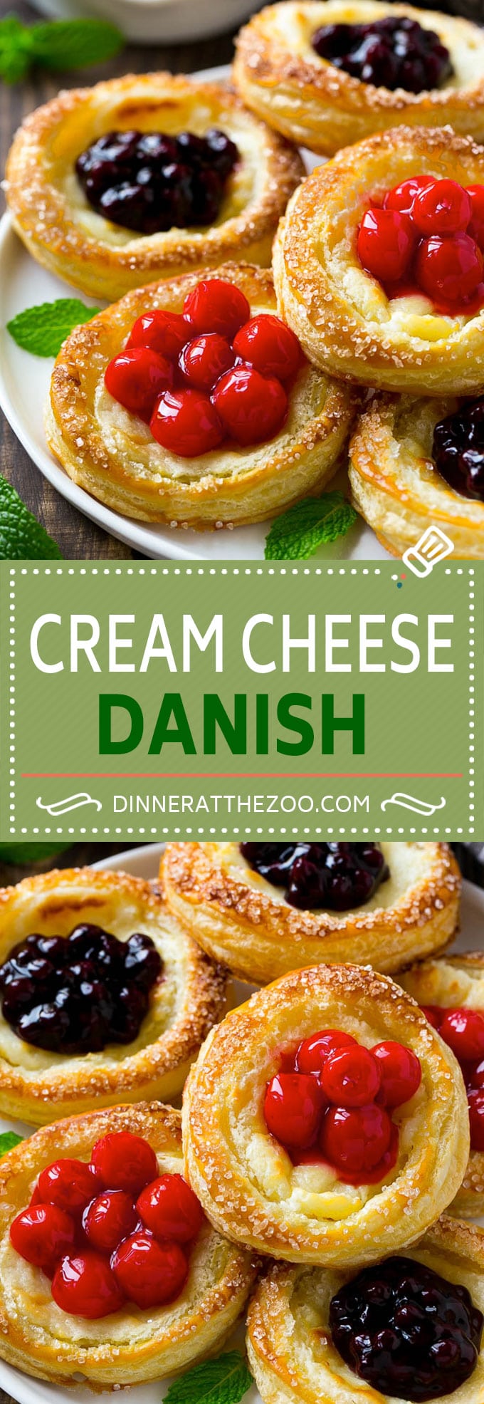 Cream Cheese Danish Recipe | Cream Cheese and Fruit Danish | Cream Cheese and Cherry Danish | Breakfast Pastries #danish #pastry #breakfast #brunch #sadud