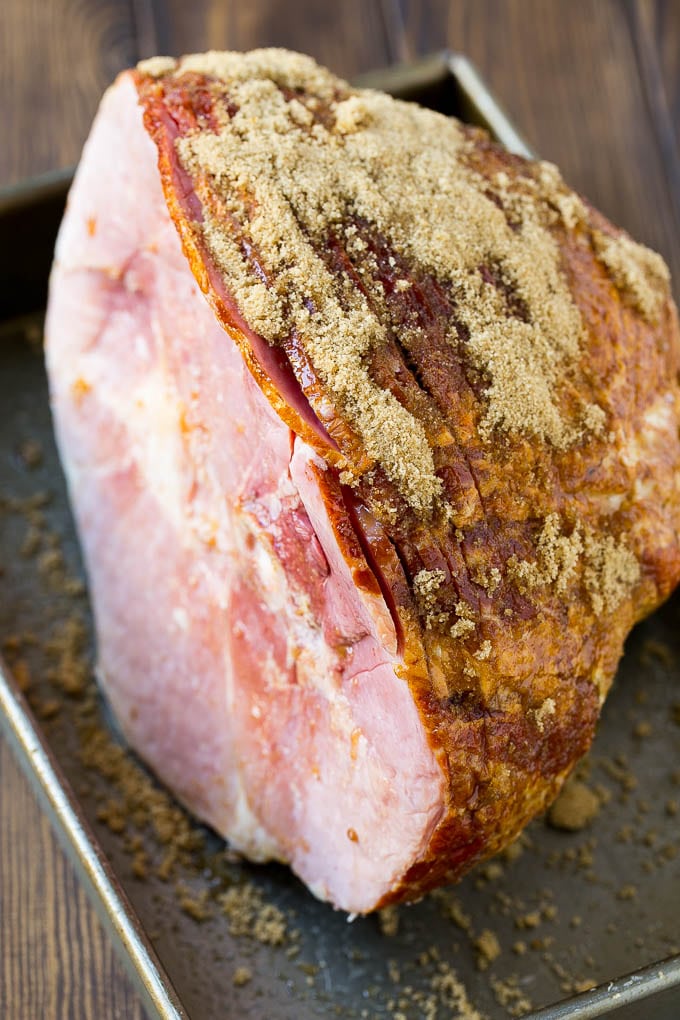 Coca Cola Ham | Coke Glazed Ham | Easter Ham | Christmas Ham | Holiday Ham Recipe #ham #easter #christmas #dinner #sadud A spiral glazed ham coated in brown sugar.