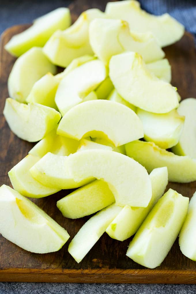 Apple Fries Recipe | Fried Apples Recipe | Cinnamon Sugar Apples | Apple Dessert Recipe #apples #dessert #sadud #fall Sliced Granny Smith apples.