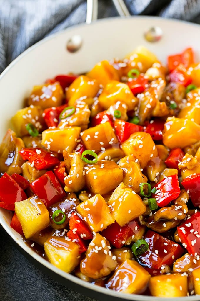 Pineapple Chicken | Hawaiian Chicken | Chicken Stir Fry #pineapple #chicken #dinner #stirfry #sadud A skillet of tropical chicken stir fry.