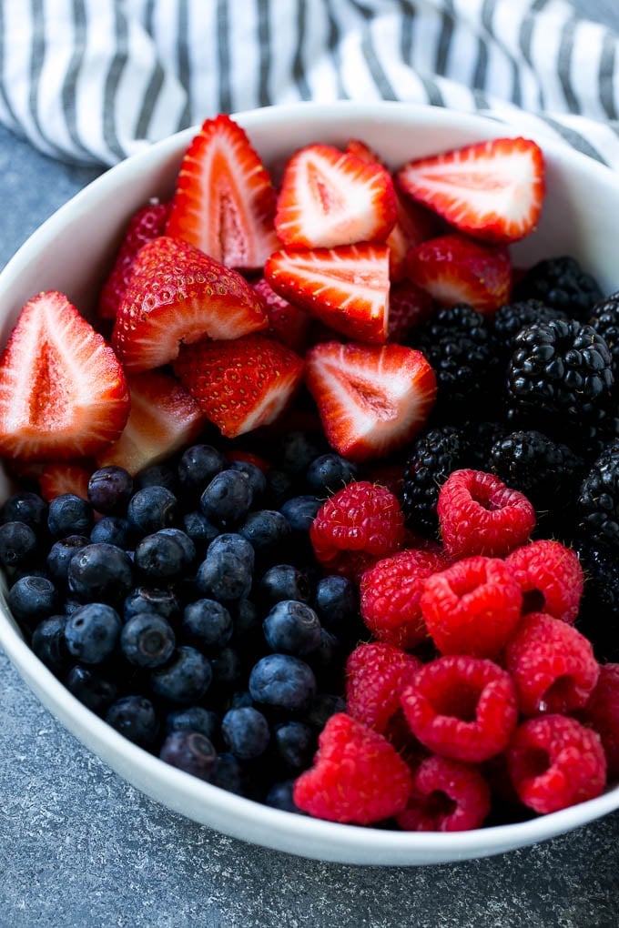 Berry Fruit Salad Recipe | Berry Salad | Summer Berry Salad | Fruit Salad Recipe #berries #fruitsalad #sadud A bowl of blueberries, raspberries, blackberries and strawberries.