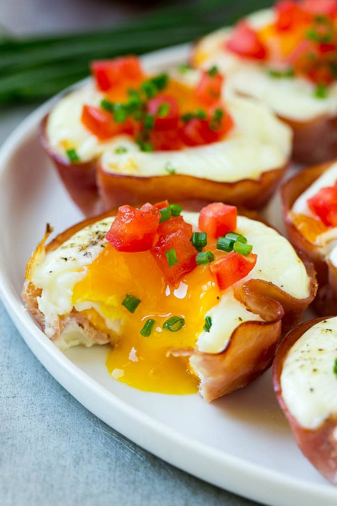 Ham and Egg Cups Recipe | Low Carb Breakfast | Ham and Eggs #ham #eggs #lowcarb #breakfast #sadud A ham and egg cup with a runny yolk.