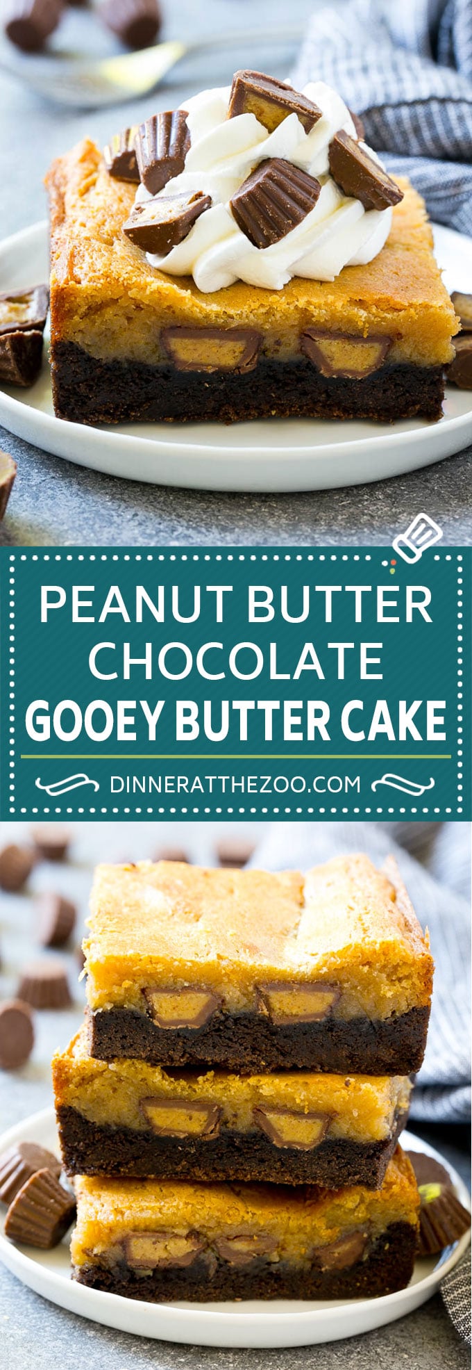 Peanut Butter Chocolate Gooey Butter Cake Recipe | Gooey Butter Cake | Peanut Butter Cake | Chocolate Peanut Butter Cake #cake #butter #peanutbutter #chocolate #dessert #sadud