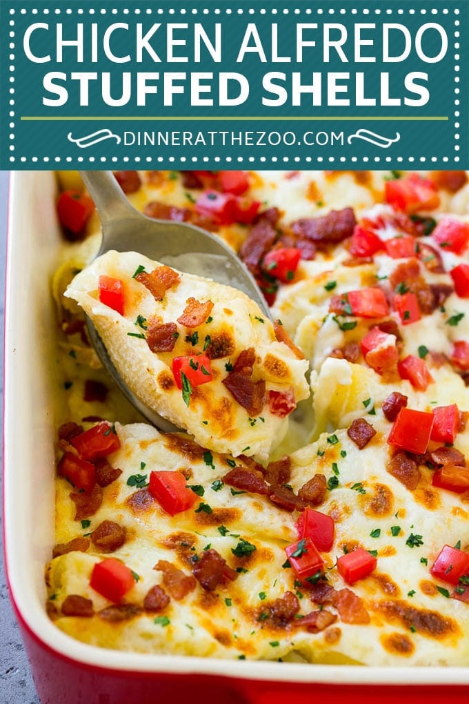 Chicken Alfredo Stuffed Shells Recipe | Stuffed Shells | Chicken Stuffed Shells | Baked Pasta #stuffedshells #alfredo #chicken #pasta #cheese #dinner #sadud