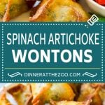Spinach Artichoke Wontons Recipe | Fried Wontons | Wonton Appetizer #wontons #appetizer #snack #artichoke #spinach #sadud