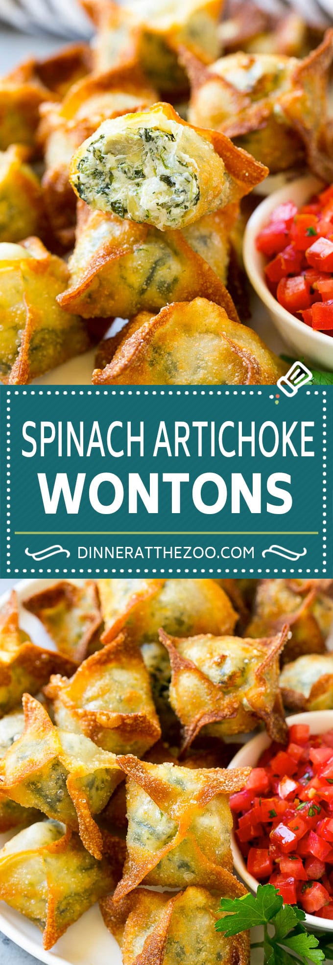 Spinach Artichoke Wontons Recipe | Fried Wontons | Wonton Appetizer #wontons #appetizer #snack #artichoke #spinach #sadud