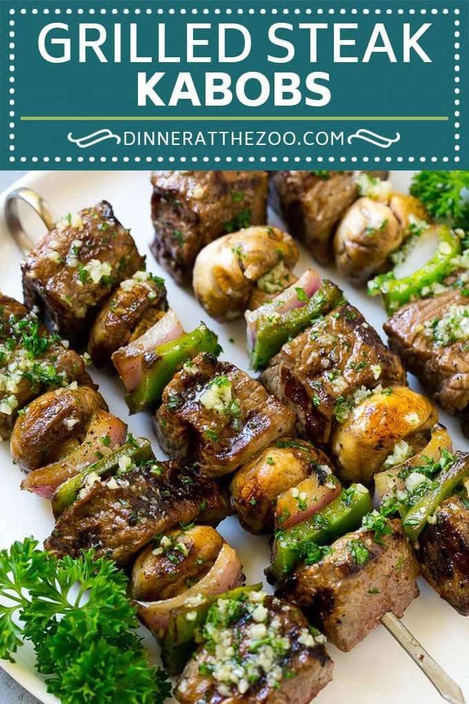 Steak Kabobs Recipe | Beef Kabobs | Grilled Steak | Steak Skewers #beef #steak #kabobs #grilling #garlic #mushrooms #sadud