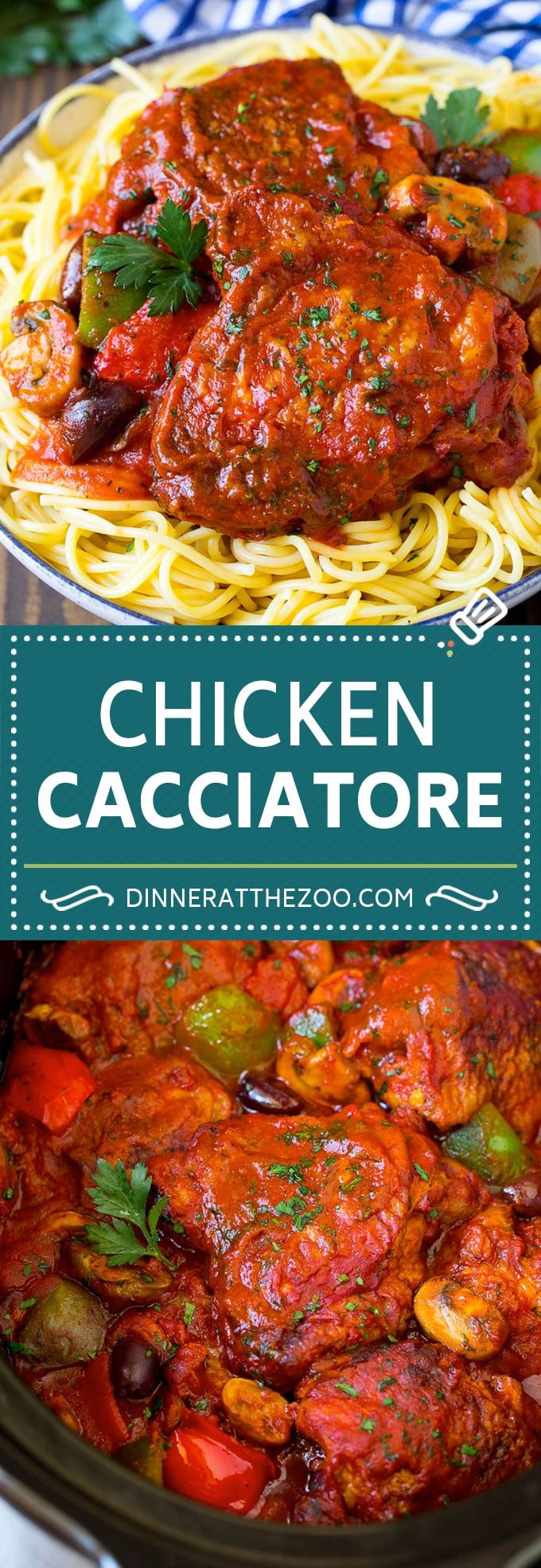 Slow Cooker Chicken Cacciatore Recipe | Italian Chicken #chicken #crockpot #slowcooker #dinner #italianfood #peppers #sadud