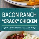 Crack Chicken Recipe | Bacon Ranch Chicken | Slow Cooker Chicken #chicken #ranch #bacon #cheese #slowcooker #crockpot #lowcarb #keto #dinner #sadud