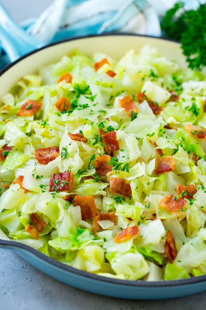 Fried Cabbage Recipe | Cabbage with Bacon | Cabbage Side Dish #cabbage #bacon #sidedish #lowcarb #keto #sadud Fried cabbage with bacon, onions and parsley.