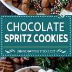 Chocolate Spritz Cookies | Christmas Cookies | Spritz Cookies #christmas #cookies #chocolate #sprinkles #baking #dessert #sadud