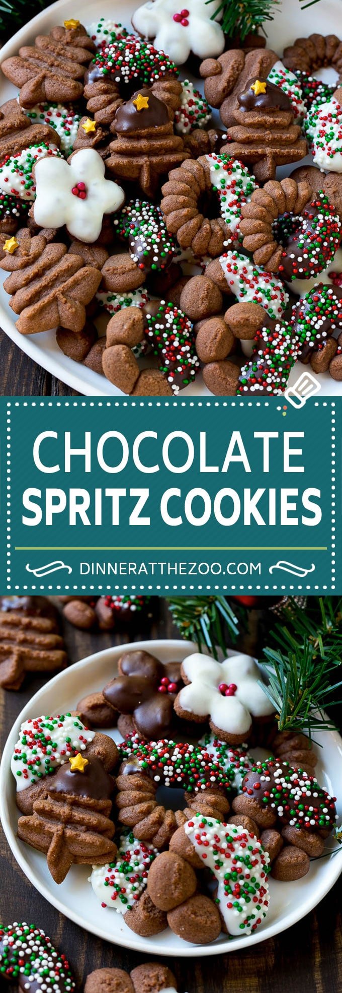 Chocolate Spritz Cookies | Christmas Cookies | Spritz Cookies #christmas #cookies #chocolate #sprinkles #baking #dessert #sadud