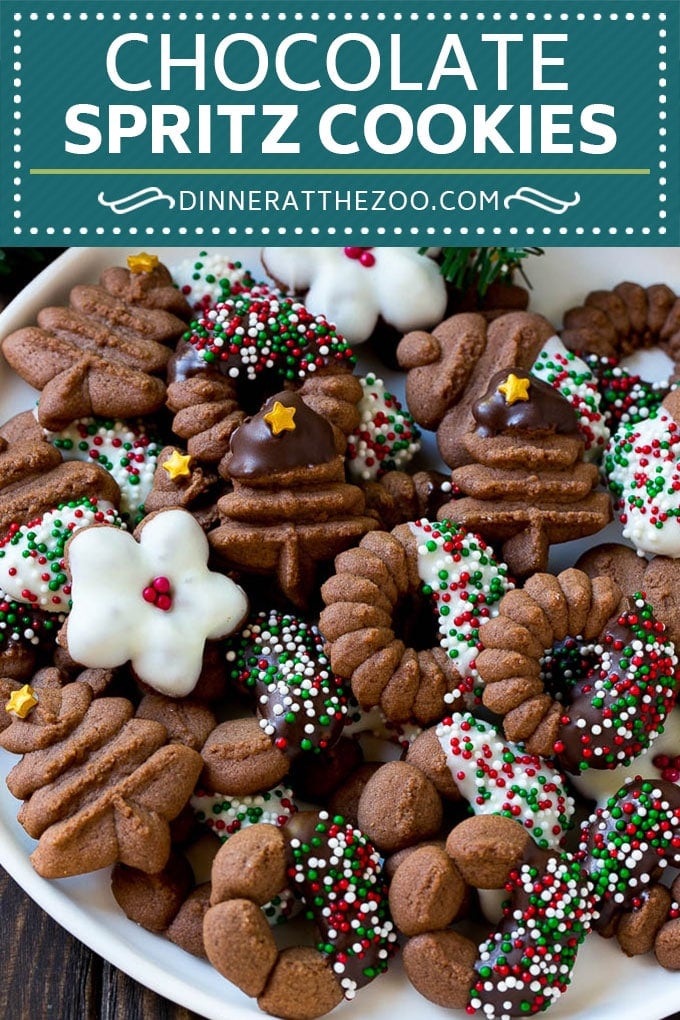 Chocolate Spritz Cookies | Christmas Cookies | Spritz Cookies #christmas #cookies #chocolate #sprinkles #baking #dessert #sadud