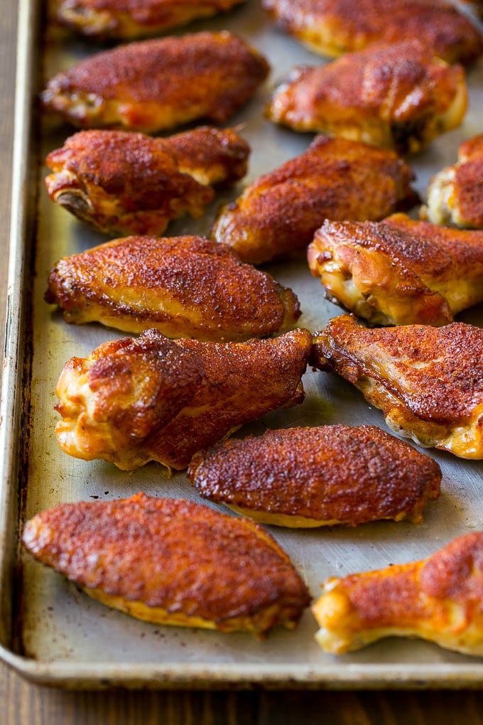 Smoked Chicken Wings | Barbecue Chicken Wings | BBQ Chicken Wings #chicken #wings #bbq #barbecue #appetizer #dinner #sadud Smoked chicken wings coated in spice rub on a sheet pan.