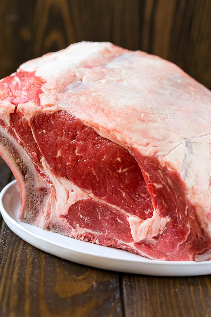 Smoked Prime Rib Recipe | Easy Prime Rib | Smoked Beef | Holiday Prime Rib #primerib #beef #smoker #dinner #sadud #christmas #thanksgiving #lowcarb #keto An uncooked standing rib roast.