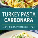 Turkey Pasta Carbonara | Turkey Pasta | Leftover Turkey Recipe #turkey #pasta #bacon #peas #dinner #sadud