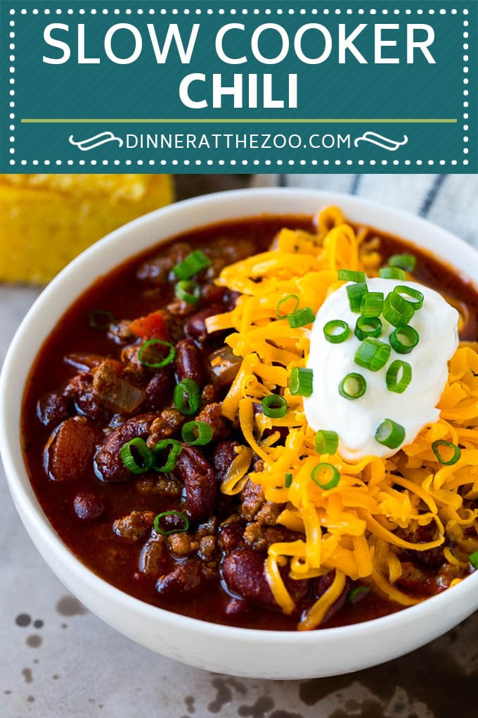 Slow Cooker Chili Recipe | Crock Pot Chili | Beef Chili | Beef and Bean Chili #chili #soup #beef #slowcooker #crockpot #dinner #sadud